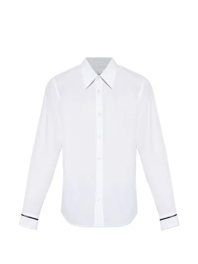 Alexander Mcqueen Embroidered-logo Cuff Shirt In White