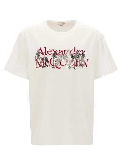 ALEXANDER MCQUEEN EMBROIDERY LOGO PRINT T-SHIRT