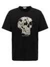 Alexander Mcqueen Skull Embroidered Cotton Jersey T-shirt In Multicolor