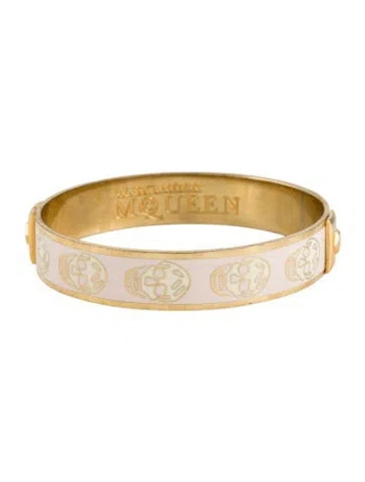 Pre-owned Alexander Mcqueen Enamel Skull Bangle Bracelet In Multi