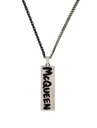 Pre-owned Alexander Mcqueen Enamellogo Graffiti Pendant Necklace, 27.75" In Multi