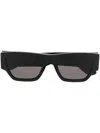 Alexander Mcqueen Engraved-logo Arm Sunglasses In Black