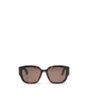 Alexander Mcqueen Engraved-logo Arm Sunglasses In Brown