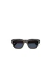Alexander Mcqueen Engraved-logo Arm Sunglasses In Gray