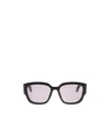 Alexander Mcqueen Engraved-logo Arm Sunglasses In Purple