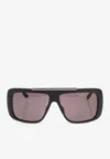 Alexander Mcqueen Engraved Logo Aviator Sunglasses