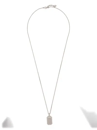Alexander Mcqueen Engraved Logo Necklace In Silver
