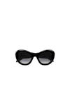 Alexander Mcqueen Engraved-logo Round-frame Sunglasses In Black