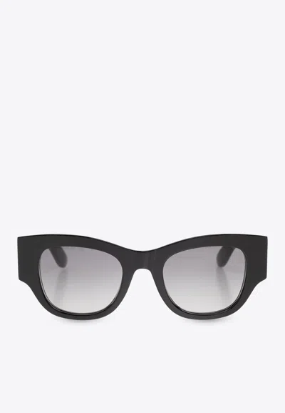 Alexander Mcqueen Engraved Logo Square Sunglasses In Gray