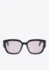 Alexander Mcqueen Engraved-logo Arm Sunglasses In Purple
