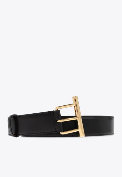 Alexander Mcqueen Essential Leather Belt In Black