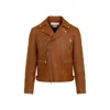 Alexander Mcqueen Essential Leather Biker Jacket Men In Brown