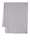 Alexander Mcqueen Skull-print Frayed Scarf In Light Grey