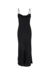 Alexander Mcqueen Silk Evening Dress Women In Black