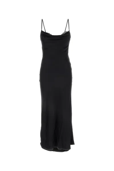 ALEXANDER MCQUEEN ALEXANDER MCQUEEN BLACK SATIN DRESS