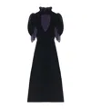 Alexander Mcqueen Chiffon And Lace-trimmed Velvet Midi Dress In Black