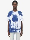 Alexander Mcqueen Skull Print Crewneck T-shirt In White/blue