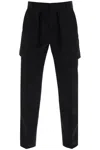 Alexander Mcqueen Exposed Pocket Barathea Trousers In Nero