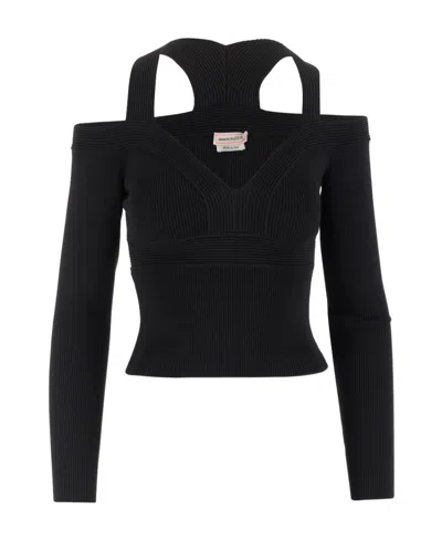 ALEXANDER MCQUEEN ALEXANDER MCQUEEN CUT-OUT DETAILED TOP
