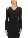Alexander Mcqueen Alexander Mc Queen Slashed Ribbed Knit Jumper In Nero