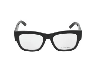 Alexander Mcqueen Eyeglasses In Black Black Transparent