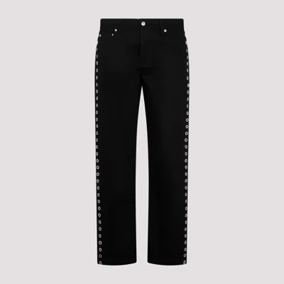 Alexander Mcqueen Eyelet Straight-leg Jeans In Black