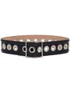 Alexander Mcqueen Eyelet-detail Leather Belt In Black