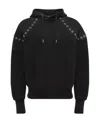 Alexander Mcqueen Eyelets Hooded Sweatshirt In Black