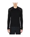 Alexander Mcqueen Eyelet Embellished Jumper In Black