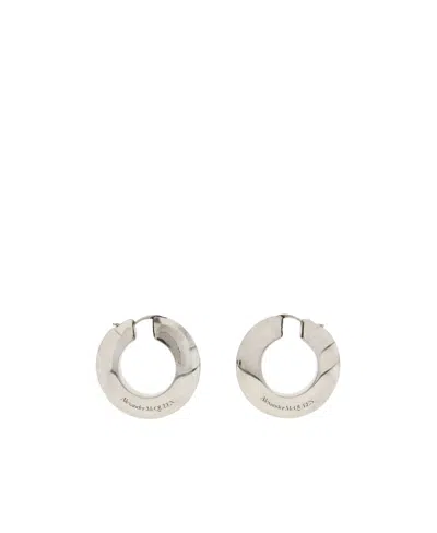 Alexander Mcqueen Eyelet Hoop Earrings In White