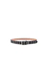 Alexander Mcqueen Twin Skull Leather Thin Belt In Black