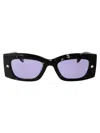Alexander Mcqueen Eyewear Rectangle Frame Sunglasses In 003 Havana Havana Violet