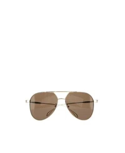 Alexander Mcqueen Eyewear Aviator-frame Sunglasses In Brown