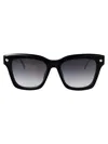 Alexander Mcqueen Square-frame Sunglasses In Black-silver-grey