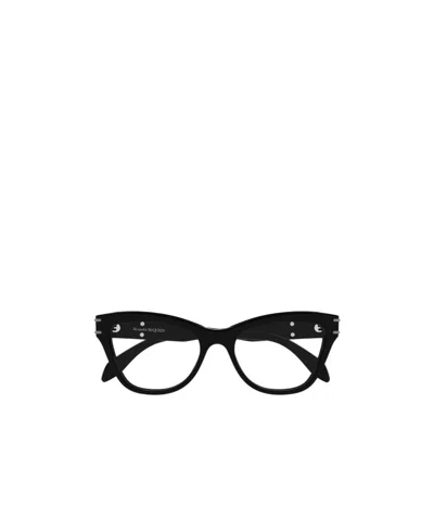 Alexander Mcqueen Eyewear Cat-eye Frame Glasses In Black