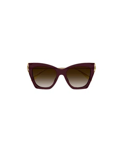 Alexander Mcqueen Eyewear Cat-eye Frame Sunglasses In Brown