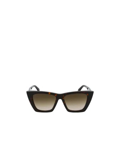 Alexander Mcqueen Eyewear Cat-eye Frame Sunglasses In Brown