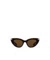 Alexander Mcqueen Cat Eye Rivet Sunglasses In Brown