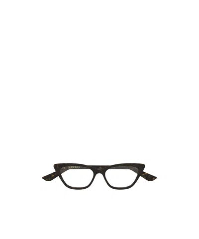 Alexander Mcqueen Eyewear Cat-eye Frame Glasses In Brown
