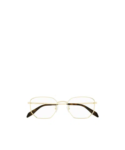 Alexander Mcqueen Eyewear Geometric Frame Glasses In Nude