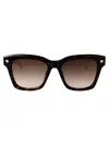Alexander Mcqueen Square-frame Sunglasses In Havana-gold-brown