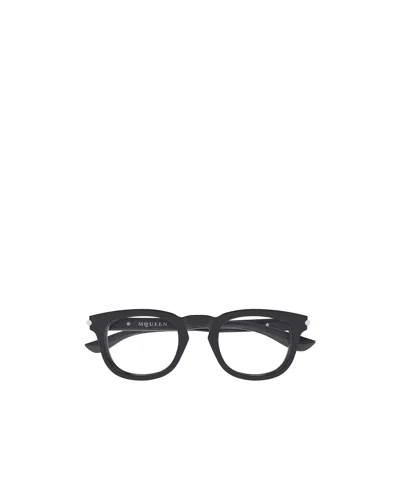 Alexander Mcqueen Eyewear Oval Frame Glasses In Gray