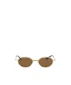 Alexander Mcqueen Eyewear Oval Frame Sunglasses In Gold