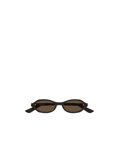 Alexander Mcqueen Eyewear Oval Frame Sunglasses In Brown
