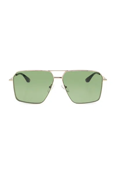 Alexander Mcqueen Square-frame Sunglasses In Gold
