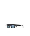 Alexander Mcqueen Marble-pattern Square-frame Sunglasses In Black