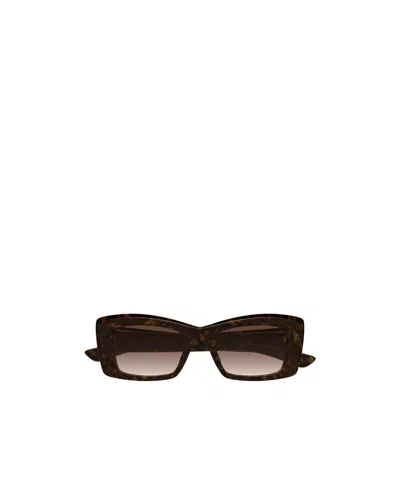 Alexander Mcqueen Eyewear Rectangle Frame Sunglasses In Brown