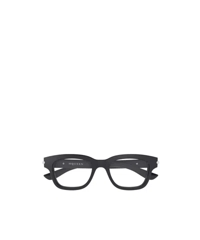 Alexander Mcqueen Eyewear Rectangular Frame Glasses In Gray