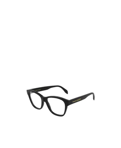 Alexander Mcqueen Eyewear Rectangular Frame Glasses In Black