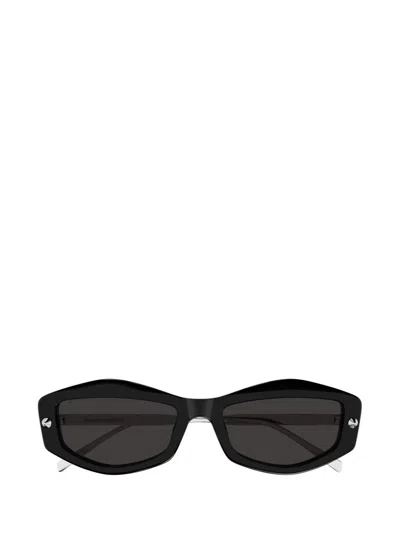 Alexander Mcqueen Eyewear Rectangular Frame Sunglasses In Black